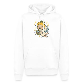 Ange mignon jouant de la harpe Design - Sweat à capuche Premium bio Homme - blanc - Devant - Nico (187cm)