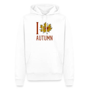 Herbstblatt Herzmotiv - Männer Premium Bio Hoodie - Weiß - Vorne - Nico (187cm)