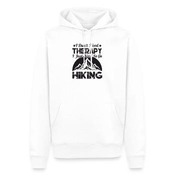 Je n’ai pas besoin de thérapie. J’ai juste besoin de faire de la randonnée. - Sweat à capuche Premium bio Homme - blanc - Devant - Nico (187cm)