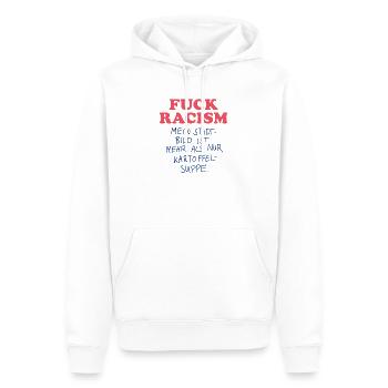 Mon paysage urbain n’est pas de la soupe de pommes de terre - Sweat à capuche Premium bio Homme - blanc - Devant - Nico (187cm)