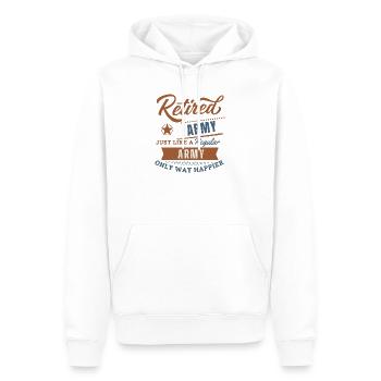L’armée à la retraite est beaucoup plus heureuse - Sweat à capuche Premium bio Homme - blanc - Devant - Nico (187cm)