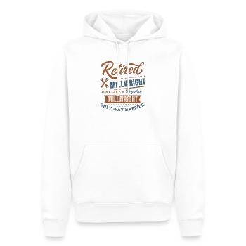 Un mécanicien de chantier à la retraite est beaucoup plus heureux - Sweat à capuche Premium bio Homme - blanc - Devant - Nico (187cm)