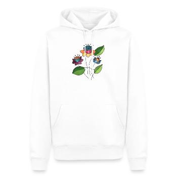 Fleur - Sweat à capuche Premium bio Homme - blanc - Devant - Nico (187cm)