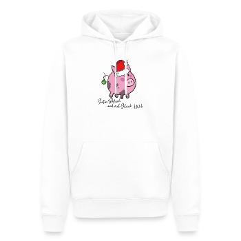 Petit cochon chanceux du Nouvel An - Sweat à capuche Premium bio Homme - blanc - Devant - Nico (187cm)