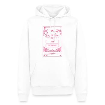 Do you love me? Yes or Also Yes | Social Media - Männer Premium Bio Hoodie - Weiß - Vorne - Nico (187cm)