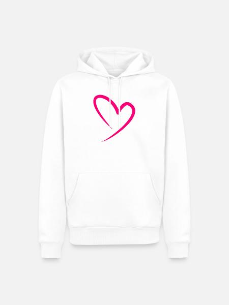 Heart Valentine’s Day - Sweat à capuche Premium bio Homme - blanc