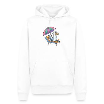 Möwe macht Urlaub - Männer Premium Bio Hoodie - Weiß - Vorne - Nico (187cm)