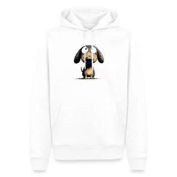 Kulleraugen Dackel Hund Cartoon Art - Männer Premium Bio Hoodie - Weiß - Vorne - Nico (187cm)