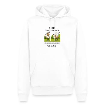 Golf – hält mich geistig gesund - Männer Premium Bio Hoodie - Weiß - Vorne - Nico (187cm)