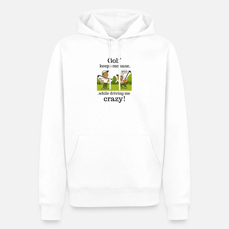 Golf - keeps me sane - Sweat à capuche Premium bio Homme - blanc
