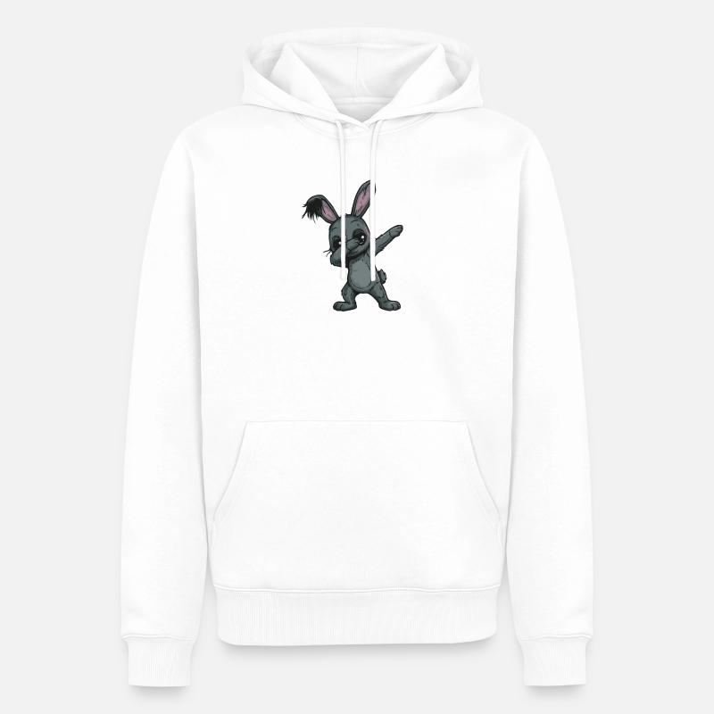 Patchwork Häschen Doodle - Männer Premium Bio Hoodie - Weiß
