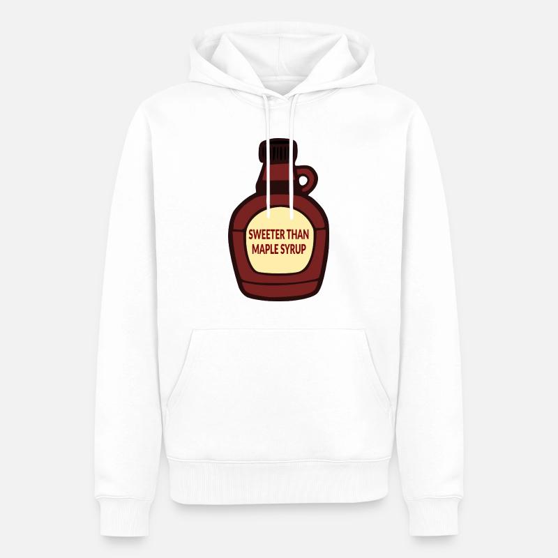 Complément sucré au sirop d’érable - Sweat à capuche Premium bio Homme - blanc