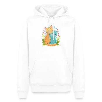 kuschelnde Kätzchen - Männer Premium Bio Hoodie - Weiß - Vorne - Nico (187cm)