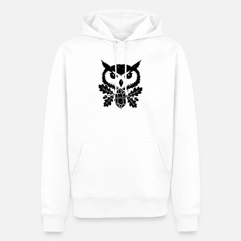 Fantasy Eule Kristall Tattoo - Männer Premium Bio Hoodie - Weiß