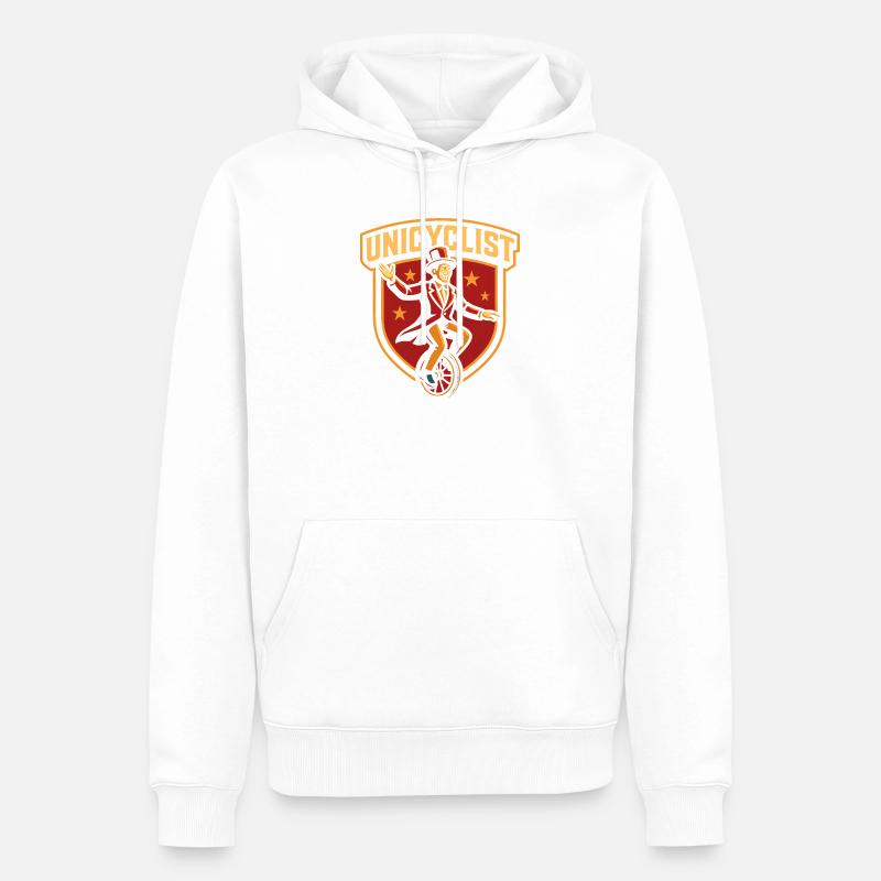 Zirkus-Einradfahrer Lustiger Kinderzirkus - Männer Premium Bio Hoodie - Weiß