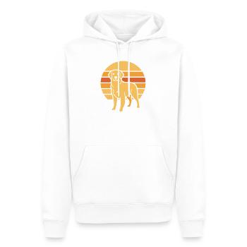 Dog Retro Sunset Flat Icon - Men’s Premium Organic Hoodie - white - Front - Nico (187cm)