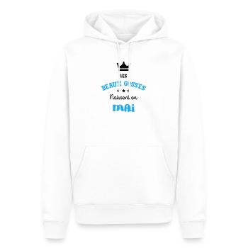 Cadeau naissance bébé garçon Mai Beaux Gosses BG - Sweat à capuche Premium bio Homme - blanc - Devant - Nico (187cm)