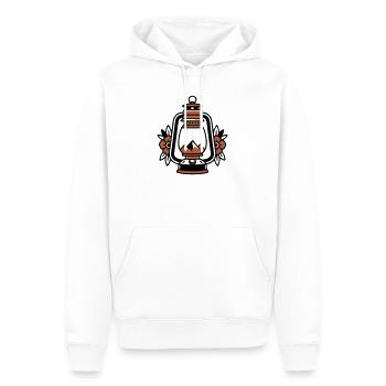  Laterne Berge Vintage Wappen - Männer Premium Bio Hoodie - Weiß - Vorne - Nico (187cm)