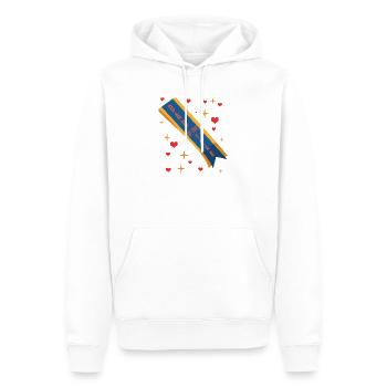 Vater des Jahres Abzeichen - Männer Premium Bio Hoodie - Weiß - Vorne - Nico (187cm)