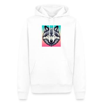 Loup - Sweat à capuche Premium bio Homme - blanc - Devant - Nico (187cm)