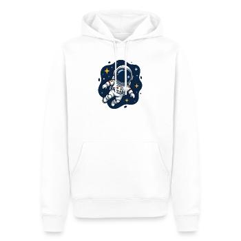 Kosmischer Astronaut in der Sternennacht - Männer Premium Bio Hoodie - Weiß - Vorne - Nico (187cm)
