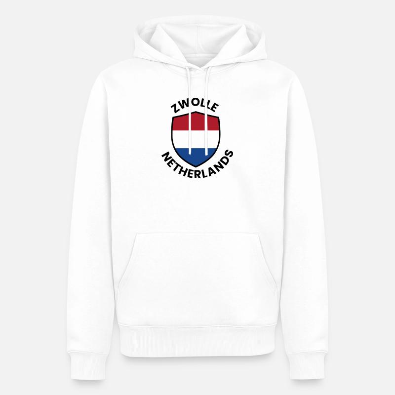Bouclier du drapeau Zwolle - Sweat à capuche Premium bio Homme - blanc
