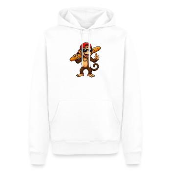 affe-baguette-cool - Männer Premium Bio Hoodie - Weiß - Vorne - Nico (187cm)