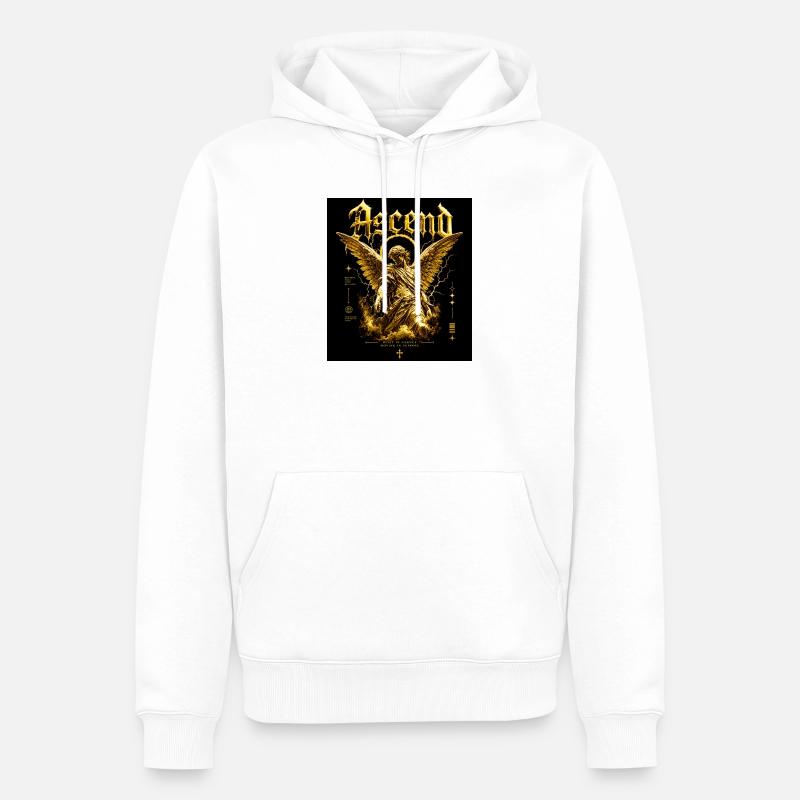 Goldener Engel Ascensus - Männer Premium Bio Hoodie - Weiß