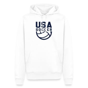 USA Soccer - Sweat à capuche Premium bio Homme - blanc - Devant - Nico (187cm)