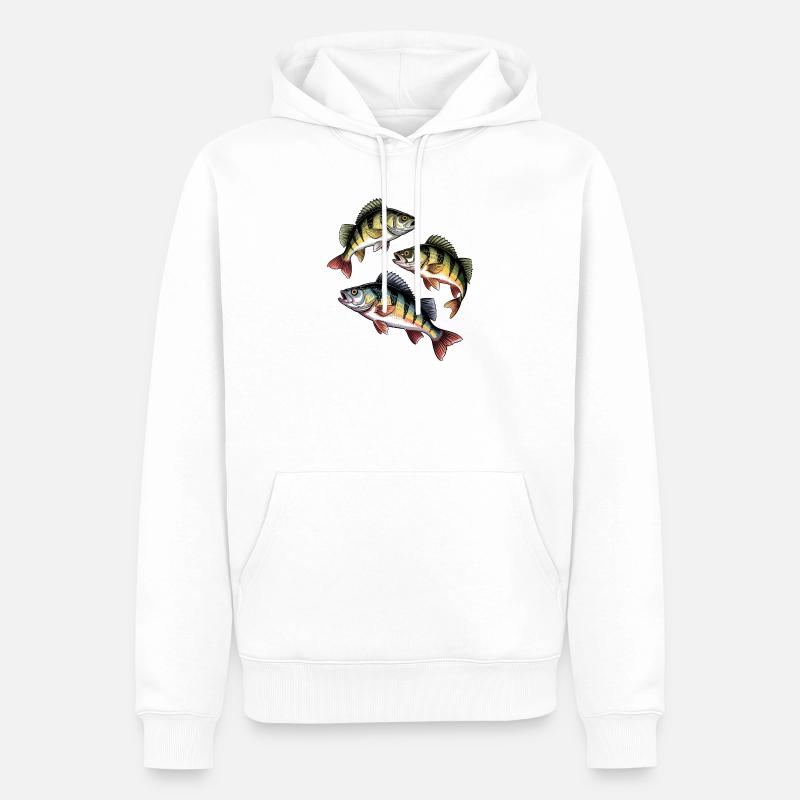 Pêche à la perche - Sweat à capuche Premium bio Homme - blanc