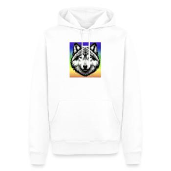 Wolf - Männer Premium Bio Hoodie - Weiß - Vorne - Nico (187cm)