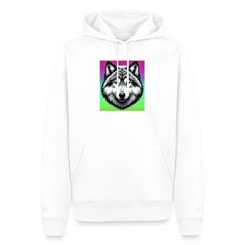 Wolf - Männer Premium Bio Hoodie - Weiß - Vorne - Nico (187cm)