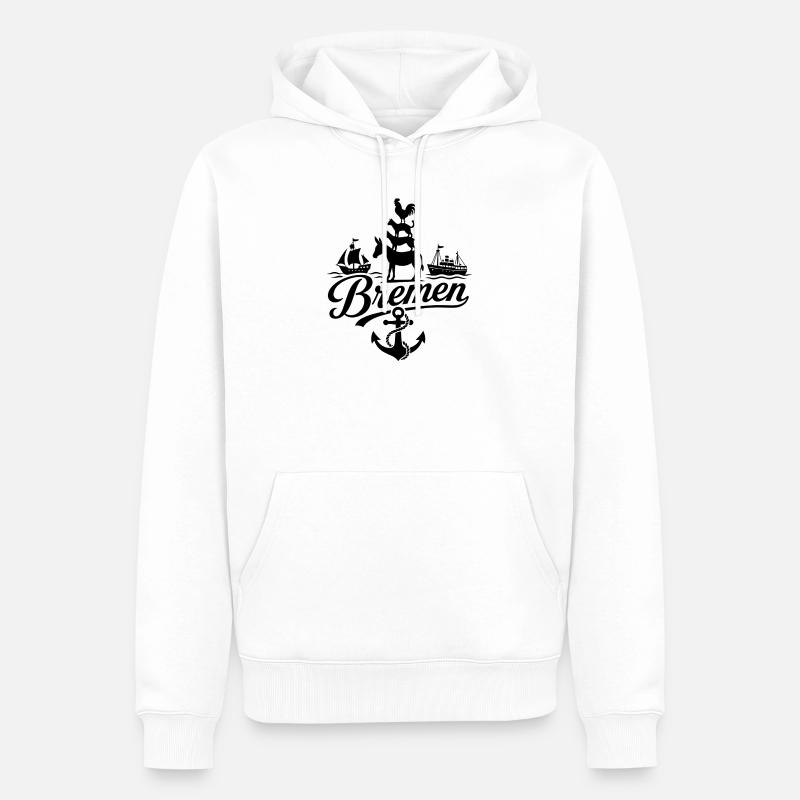 Brême - Sweat à capuche Premium bio Homme - blanc
