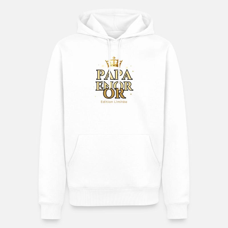 Papa Roi Edition Limitée - Sweat à capuche Premium bio Homme - blanc