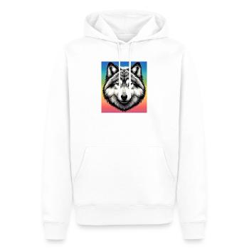 Wolf - Männer Premium Bio Hoodie - Weiß - Vorne - Nico (187cm)