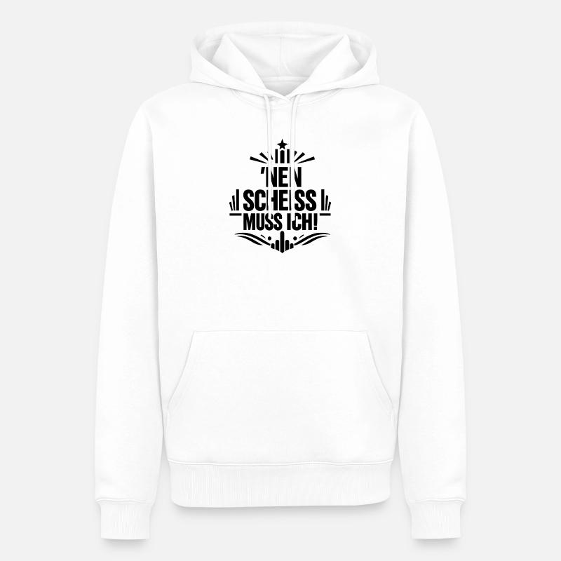 Nen Scheiss Muss Ich Mittelfinger Statement - Männer Premium Bio Hoodie - Weiß