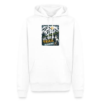 Ultra Trail Running - Sweat à capuche Premium bio Homme - blanc - Devant - Nico (187cm)