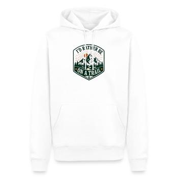 I'd Rather Be On a Trail - Men’s Premium Organic Hoodie - white - Front - Nico (187cm)