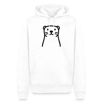 loutre - Sweat à capuche Premium bio Homme - blanc - Devant - Nico (187cm)