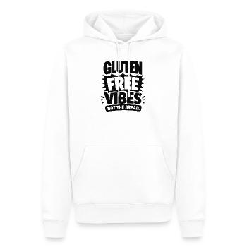 Des ambiances sans gluten, pas du pain - Sweat à capuche Premium bio Homme - blanc - Devant - Nico (187cm)