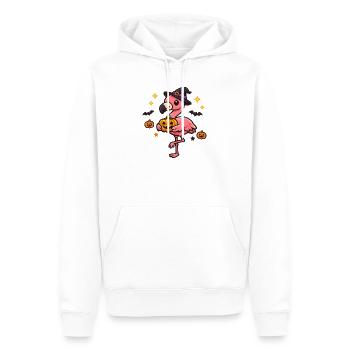 Sorcière Flamant Rose Citrouille - Sweat à capuche Premium bio Homme - blanc - Devant - Nico (187cm)