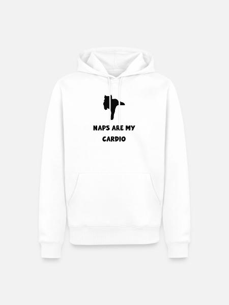 Katzen-Yoga: Nickerchen sind Cardio - Männer Premium Bio Hoodie - Weiß