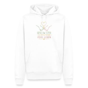 Geschwister Die Ersten Freunde - Männer Premium Bio Hoodie - Weiß - Vorne - Nico (187cm)