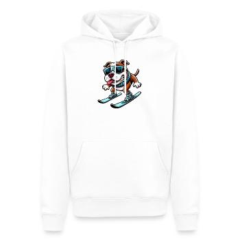 Hund Bulldogge Snowboard Wintersport Anfänger - Männer Premium Bio Hoodie - Weiß - Vorne - Nico (187cm)