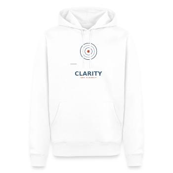 clarity_design - Men’s Premium Organic Hoodie - white - Front - Nico (187cm)