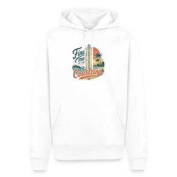 Find me at the coastline - Men’s Premium Organic Hoodie - white - Front - Nico (187cm)