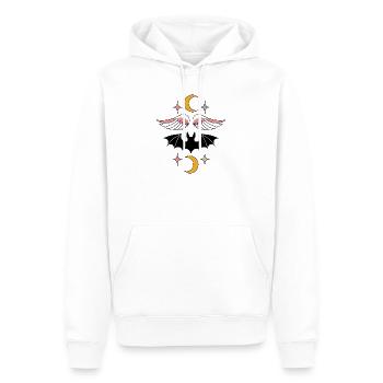 Fledermaus und Engelsflügel - Männer Premium Bio Hoodie - Weiß - Vorne - Nico (187cm)