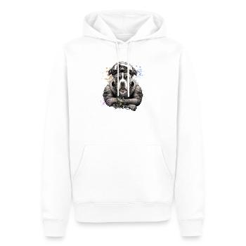 Molosse biker - 065c - Sweat à capuche Premium bio Homme - blanc - Devant - Nico (187cm)