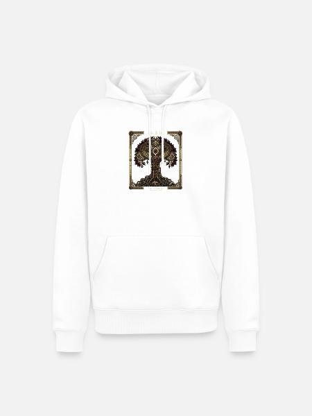 Mechanischer Lebensbaum - Männer Premium Bio Hoodie - Weiß