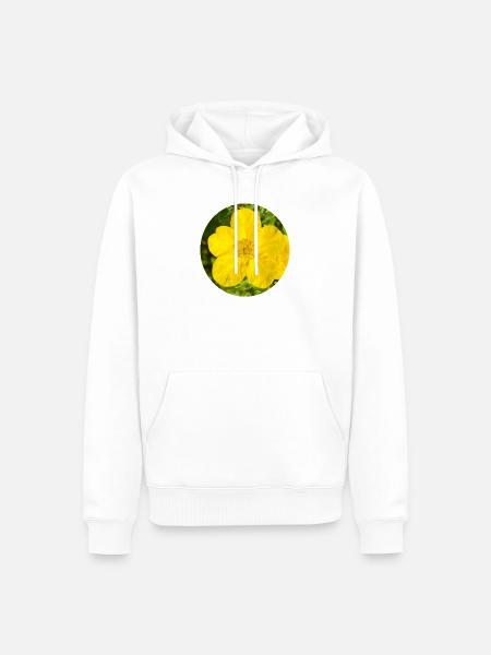 Gelbe Wildblume - Männer Premium Bio Hoodie - Weiß